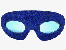 Vibrant Mardi Gras Party Club Beach Cruise Raver Festival SUNGLASSES Fun Shades Blue Glitter Frame 1238