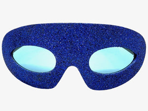Vibrant Mardi Gras Party Club Beach Cruise Raver Festival SUNGLASSES Fun Shades Blue Glitter Frame 1238