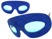 Vibrant Mardi Gras Party Club Beach Cruise Raver Festival SUNGLASSES Fun Shades Blue Glitter Frame 1238