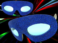 Vibrant Mardi Gras Party Club Beach Cruise Raver Festival SUNGLASSES Fun Shades Blue Glitter Frame 1238