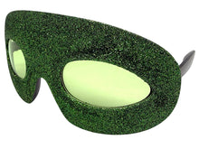 Vibrant Mardi Gras Party Club Beach Cruise Raver Festival SUNGLASSES Fun Shades Green Glitter Frame 1238