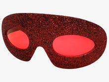 Vibrant Mardi Gras Party Club Beach Cruise Raver Festival SUNGLASSES Fun Shades Red Glitter Frame 1238