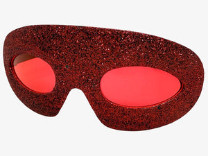Vibrant Mardi Gras Party Club Beach Cruise Raver Festival SUNGLASSES Fun Shades Red Glitter Frame 1238