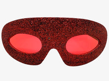 Vibrant Mardi Gras Party Club Beach Cruise Raver Festival SUNGLASSES Fun Shades Red Glitter Frame 1238