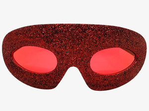 Vibrant Mardi Gras Party Club Beach Cruise Raver Festival SUNGLASSES Fun Shades Red Glitter Frame 1238