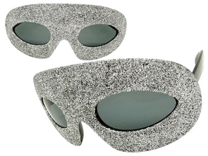 Vibrant Mardi Gras Party Club Beach Cruise Raver Festival SUNGLASSES Fun Shades Silver Glitter Frame 1238