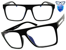 Classy Elegant Modern Contemporary Style Clear Lens Blue Light Block Computer EYEGLASSES Black Frame 15011