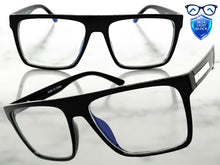 Classy Elegant Modern Contemporary Style Clear Lens Blue Light Block Computer EYEGLASSES Black Frame 15011