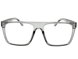 Classy Elegant Modern Contemporary Style Clear Lens Blue Light Block Computer EYEGLASSES Gray Frame 15011