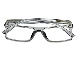 Classy Elegant Modern Contemporary Style Clear Lens Blue Light Block Computer EYEGLASSES Gray Frame 15011