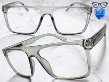 Classy Elegant Modern Contemporary Style Clear Lens Blue Light Block Computer EYEGLASSES Gray Frame 15011