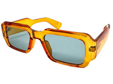 Classic Vintage Retro Style SUNGLASSES Thick Square Orange Frame - Gray Lens 74002