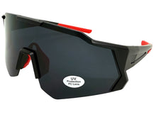 Oversized Retro Sporty Wrap Around Shield Style SUNGLASSES Large Black Frame - Dark Lens 5331