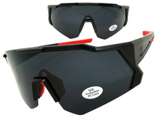 Oversized Retro Sporty Wrap Around Shield Style SUNGLASSES Large Black Frame - Dark Lens 5331