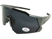 Oversized Retro Sporty Wrap Around Shield Style SUNGLASSES Large Gray Frame - Dark Lens 5331