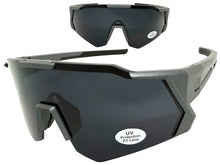 Oversized Retro Sporty Wrap Around Shield Style SUNGLASSES Large Gray Frame - Dark Lens 5331