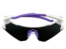 Oversized Retro Sporty Wrap Around Shield Style SUNGLASSES Large White Frame - Dark Lens 5331