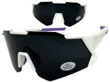 Oversized Retro Sporty Wrap Around Shield Style SUNGLASSES Large White Frame - Dark Lens 5331