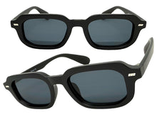 Classic Vintage Retro Style SUNGLASSES Geometric Matte Black Frame - Dark Lens 1257