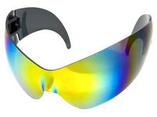 Oversized Space Futuristic Robotic Cyclops Shield Costume Party SUNGLASSES Huge Gold Lens 2170