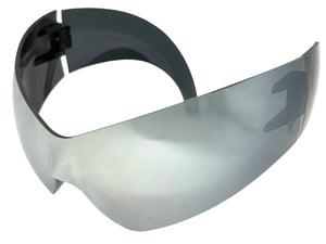 Oversized Space Futuristic Robotic Cyclops Shield Costume Party SUNGLASSES Huge Silver Lens 2170