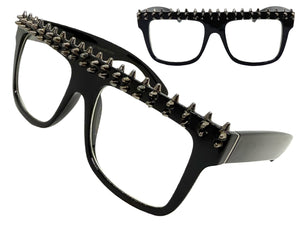 Oversized Edgy Gothic Retro Style Clear Lens EYEGLASSES Large Thick Black Frame W559