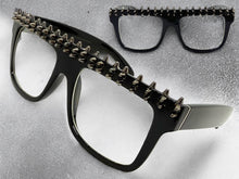 Oversized Edgy Gothic Retro Style Clear Lens EYEGLASSES Large Thick Black Frame W559