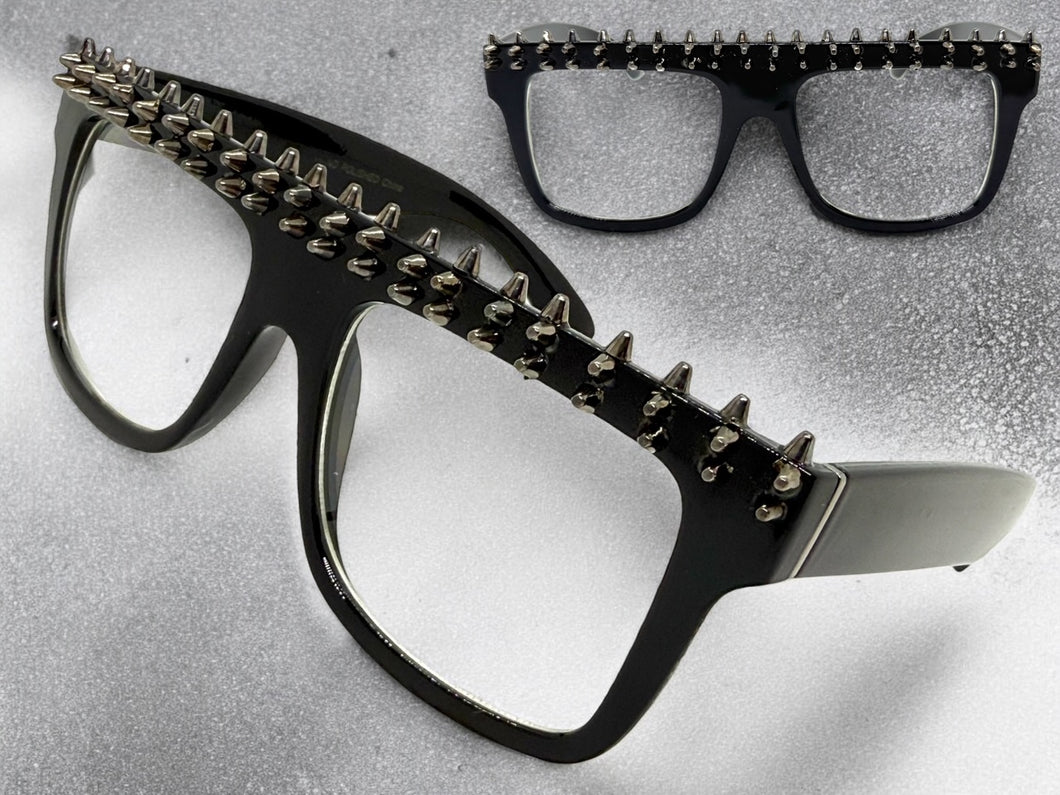 Oversized Edgy Gothic Retro Style Clear Lens EYEGLASSES Large Thick Black Frame W559