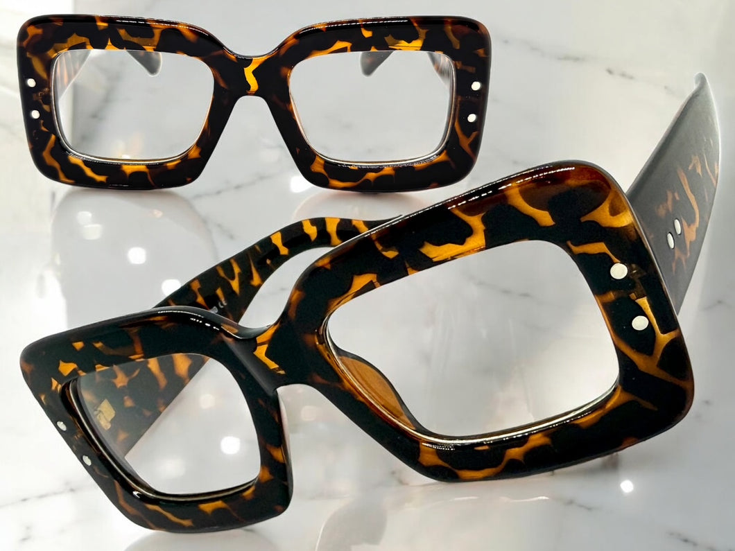 Oversized Classic Vintage Retro Style Clear Lens EYEGLASSES Large Super Thick Tortoise Frame 5020
