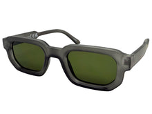 Classic Vintage Retro Style SUNGLASSES Matte Gray Frame - Dark Green Lens 80791