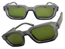 Classic Vintage Retro Style SUNGLASSES Matte Gray Frame - Dark Green Lens 80791