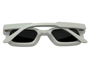 Classic Vintage Retro Style SUNGLASSES Matte Light Gray Frame - Dark Lens 80791