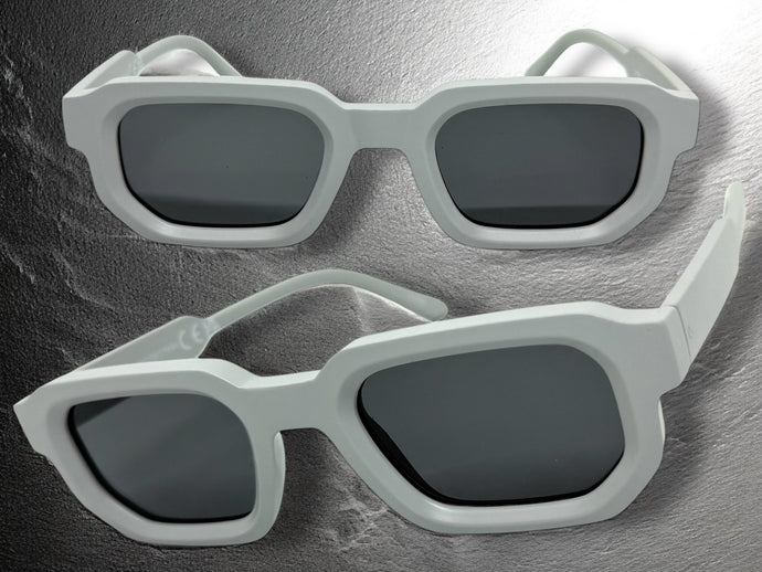 Classic Vintage Retro Style SUNGLASSES Matte Light Gray Frame - Dark Lens 80791