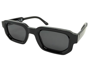 Classic Vintage Retro Style SUNGLASSES Geometric Black Frame - Dark Lens 80791