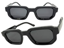 Classic Vintage Retro Style SUNGLASSES Geometric Black Frame - Dark Lens 80791