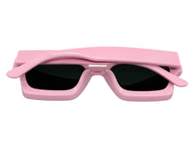Classic Vintage Retro Style SUNGLASSES Thick Pink Frame - Dark Lens 1402
