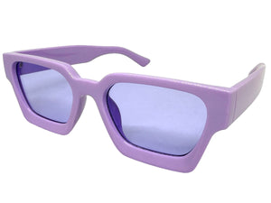 Classic Vintage Retro Style SUNGLASSES Thick Purple Frame - Purple Lens 1402
