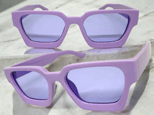 Classic Vintage Retro Style SUNGLASSES Thick Purple Frame - Purple Lens 1402