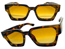 Classic Vintage Retro Style SUNGLASSES Thick Tortoise Frame - Honey Lens 1402