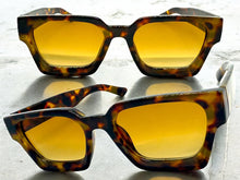 Classic Vintage Retro Style SUNGLASSES Thick Tortoise Frame - Honey Lens 1402