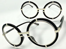 Classic Elegant Vintage Retro Style Clear Lens EYEGLASSES Round Black & Silver Frame 8139