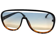 Oversized Exaggerated Modern Rerto Shield Style SUNGLASSES Large Black Frame 5013