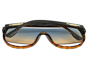 Oversized Exaggerated Modern Rerto Shield Style SUNGLASSES Large Black Frame 5013