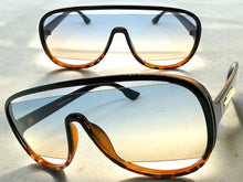 Oversized Exaggerated Modern Rerto Shield Style SUNGLASSES Large Black Frame 5013