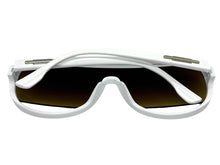Oversized Exaggerated Modern Rerto Shield Style SUNGLASSES Large White Frame 5013