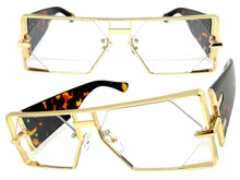 Classic Vintage Retro Hip Hop Rapper Style Clear Lens EYEGLASSES Large Gold Frame 5542