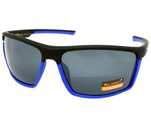 Sporty Wrap Around Cycling Fishing Biker SUNGLASSES Sleek Black & Blue Frame - Dark Lens 2723