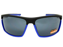 Sporty Wrap Around Cycling Fishing Biker SUNGLASSES Sleek Black & Blue Frame - Dark Lens 2723