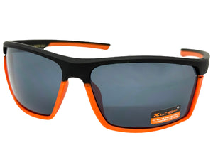Sporty Wrap Around Cycling Fishing Biker SUNGLASSES Sleek Black & Orange Frame - Dark Lens 2723
