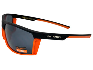 Sporty Wrap Around Cycling Fishing Biker SUNGLASSES Sleek Black & Orange Frame - Dark Lens 2723